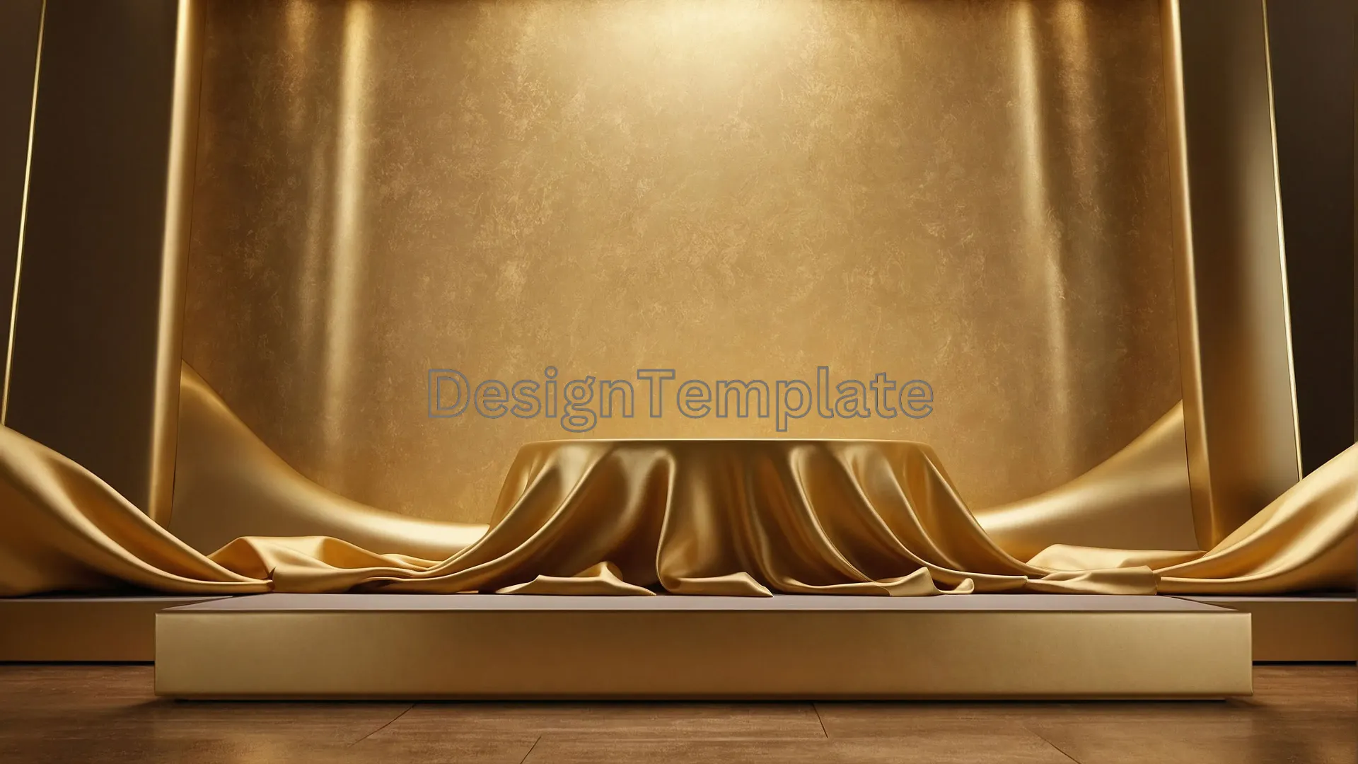 Gold Cloth Draped on Top Pedestal Image